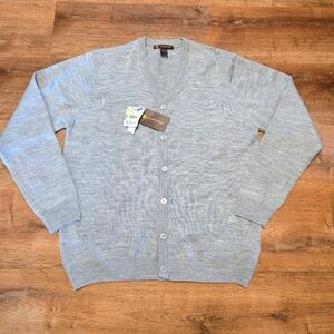 NWT!! Classic Gray Large Men's Cardigan by Harriton